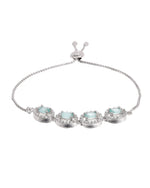 Thumbnail for Jewels Nest Mint Green Oval Stone Diamond-Style Adjustable Bracelet - Distacart