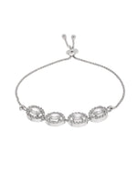 Thumbnail for Jewels Nest Classic Oval White Stone Diamond-Style Adjustable Bracelet - Distacart