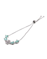 Thumbnail for Jewels Nest Mint Green Floral Diamond-Style Adjustable Bracelet For Women - Distacart