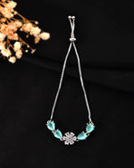 Thumbnail for Jewels Nest Mint Green Floral Diamond-Style Adjustable Bracelet For Women - Distacart