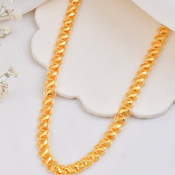 Jewels Nest Elegant Gold-Polished Lotus Link Chain – Premium Brass Jewelry Chain - Distacart