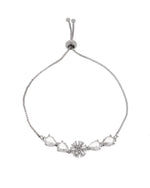 Thumbnail for Jewels Nest Classic White Floral Diamond-Style Adjustable Bracelet - Distacart