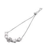 Thumbnail for Jewels Nest Classic White Floral Diamond-Style Adjustable Bracelet - Distacart