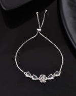 Thumbnail for Jewels Nest Classic White Floral Diamond-Style Adjustable Bracelet - Distacart