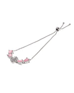 Thumbnail for Jewels Nest Soft Pink Floral Diamond-Style Adjustable Bracelet - Distacart