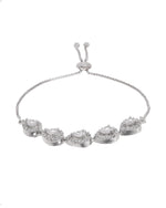 Thumbnail for Jewels Nest White Teardrop Diamond-Style Adjustable Bracelet - Distacart