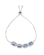 Thumbnail for Jewels Nest Navy Blue Square Stone Diamond-Style Adjustable Bracelet - Distacart