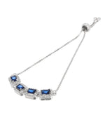 Thumbnail for Jewels Nest Navy Blue Square Stone Diamond-Style Adjustable Bracelet - Distacart