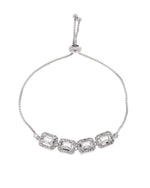 Thumbnail for Jewels Nest Classic White Square Stone Diamond-Style Adjustable Bracelet - Distacart
