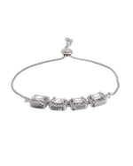 Thumbnail for Jewels Nest Classic White Square Stone Diamond-Style Adjustable Bracelet - Distacart
