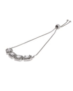 Thumbnail for Jewels Nest Classic White Square Stone Diamond-Style Adjustable Bracelet - Distacart