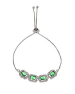 Thumbnail for Jewels Nest Emerald Green Square Stone Diamond-Style Adjustable Bracelet - Distacart