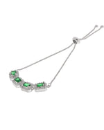 Thumbnail for Jewels Nest Emerald Green Square Stone Diamond-Style Adjustable Bracelet - Distacart