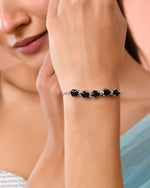 Thumbnail for Jewels Nest Classic Black Teardrop Stone Adjustable Bracelet - Distacart