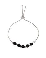 Thumbnail for Jewels Nest Classic Black Teardrop Stone Adjustable Bracelet - Distacart