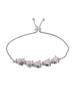 Thumbnail for Jewels Nest Pink Heart Stone Adjustable Bracelet For Women - Distacart