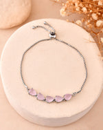 Thumbnail for Jewels Nest Pink Heart Stone Adjustable Bracelet For Women - Distacart