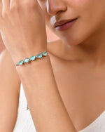 Thumbnail for Jewels Nest Mint Green Stone Adjustable Bracelet For Women - Distacart