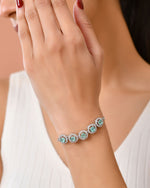 Thumbnail for Jewels Nest Green Halo Crystal Adjustable Bracelet For Women - Distacart
