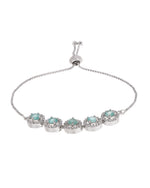 Thumbnail for Jewels Nest Green Halo Crystal Adjustable Bracelet For Women - Distacart