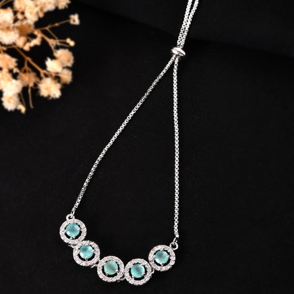 Jewels Nest Green Halo Crystal Adjustable Bracelet For Women - Distacart