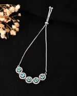 Thumbnail for Jewels Nest Green Halo Crystal Adjustable Bracelet For Women - Distacart