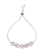 Thumbnail for Jewels Nest Silver Plated Pink Stone Adjustable Bracelet - Distacart