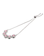 Thumbnail for Jewels Nest Silver Plated Pink Stone Adjustable Bracelet - Distacart