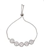 Thumbnail for Jewels Nest Silver Plated White Stone Circle Design Bracelet - Distacart
