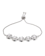 Thumbnail for Jewels Nest Silver Plated White Stone Circle Design Bracelet - Distacart