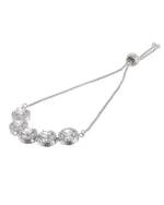 Thumbnail for Jewels Nest Silver Plated White Stone Circle Design Bracelet - Distacart