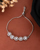 Jewels Nest Silver Plated White Stone Circle Design Bracelet - Distacart