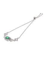 Thumbnail for Jewels Nest Silver Plated Green Stone Adjustable Statement Bracelet - Distacart