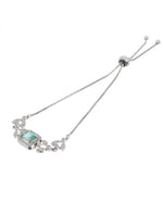 Thumbnail for Jewels Nest Silver Plated Green Stone Adjustable Bracelet With Leaf Cz Design - Distacart