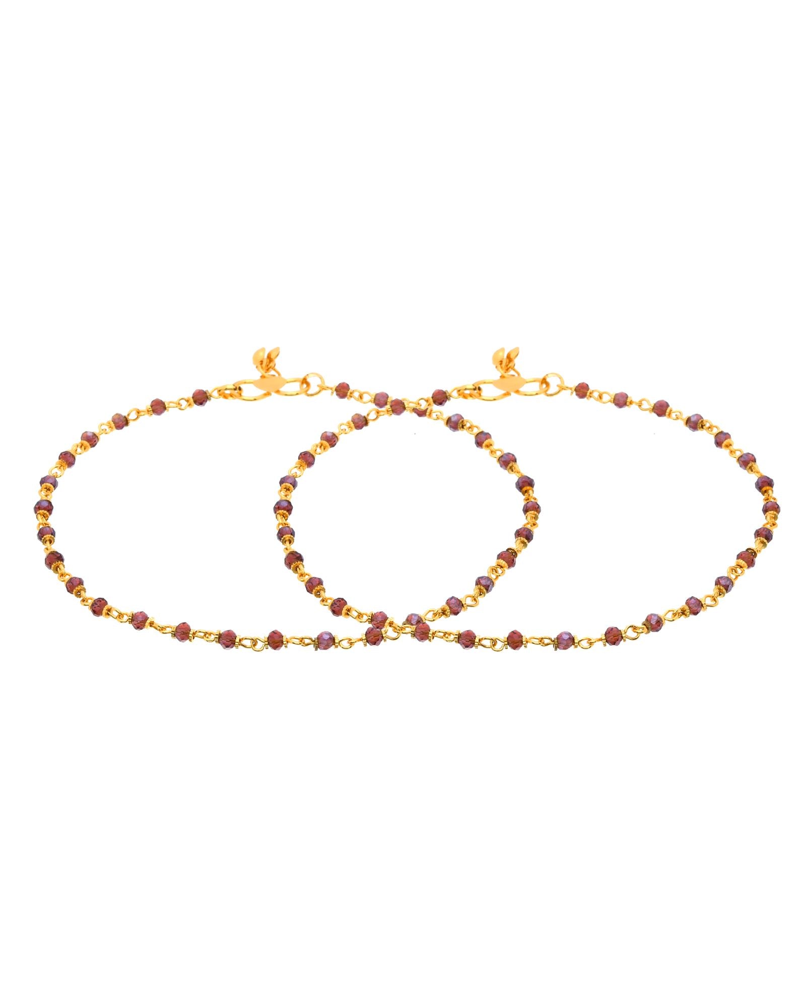 Jewels Nest Gold Tone Beaded Anklet For Women - Distacart