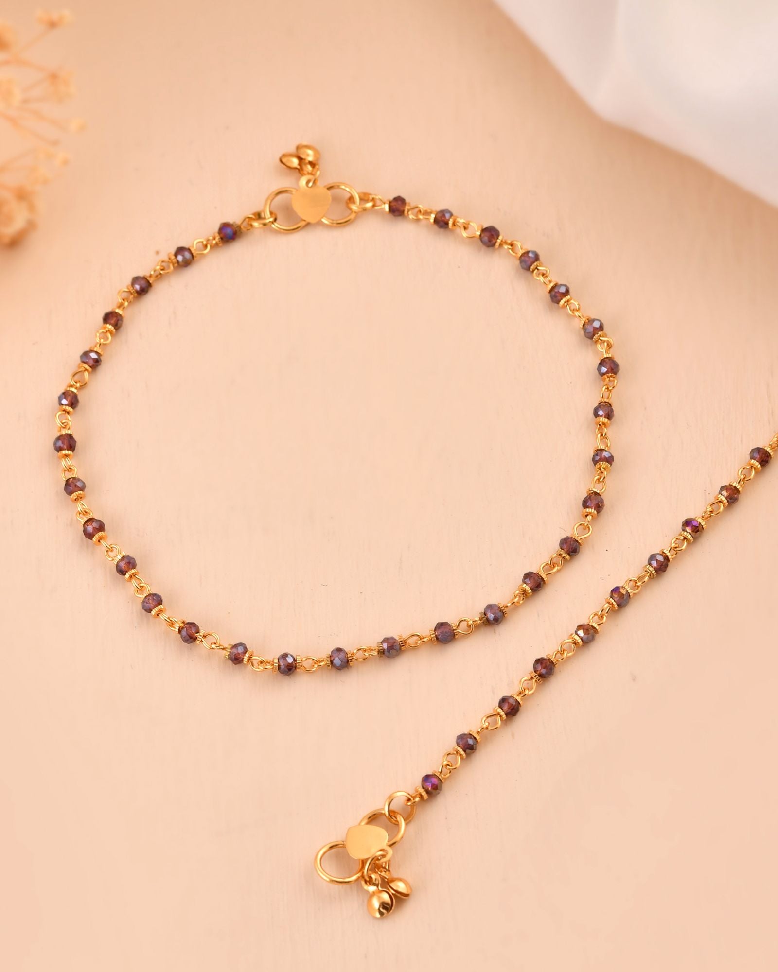 Jewels Nest Gold Tone Beaded Anklet For Women - Distacart