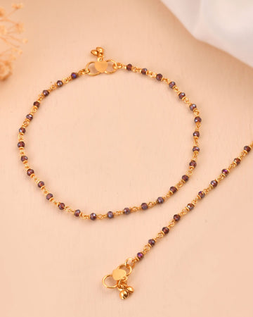 Jewels Nest Gold Tone Beaded Anklet For Women - Distacart