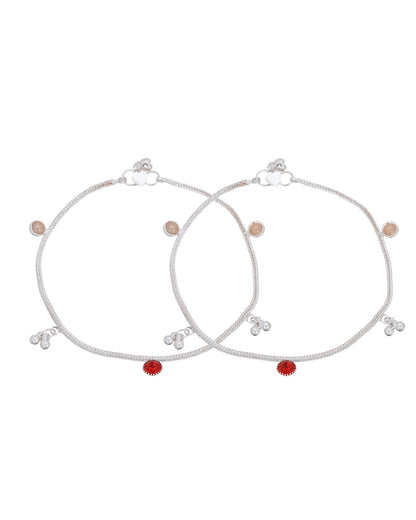 Jewels Nest Silver Charm Anklet For Women - Distacart