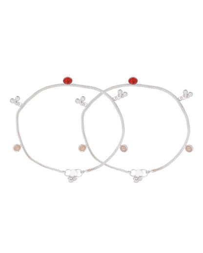 Jewels Nest Silver Charm Anklet For Women - Distacart