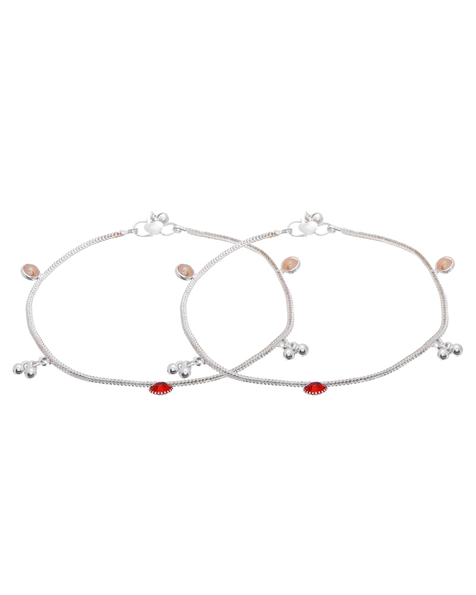 Jewels Nest Silver Charm Anklet For Women - Distacart