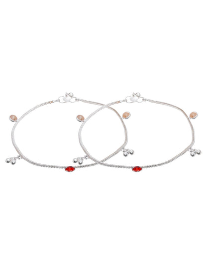 Jewels Nest Silver Charm Anklet For Women - Distacart