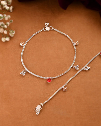 Jewels Nest Silver Charm Anklet For Women - Distacart