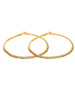 Thumbnail for Jewels Nest Gold Plated Multicolor Stone Chain Anklet For Women - Distacart