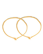 Thumbnail for Jewels Nest Gold Plated Multicolor Stone Chain Anklet For Women - Distacart