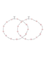 Thumbnail for Jewels Nest Silver Plated Pink Crystal Beads Adjustable Anklet For Women - Distacart