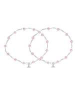 Thumbnail for Jewels Nest Silver Plated Pink Crystal Beads Adjustable Anklet For Women - Distacart