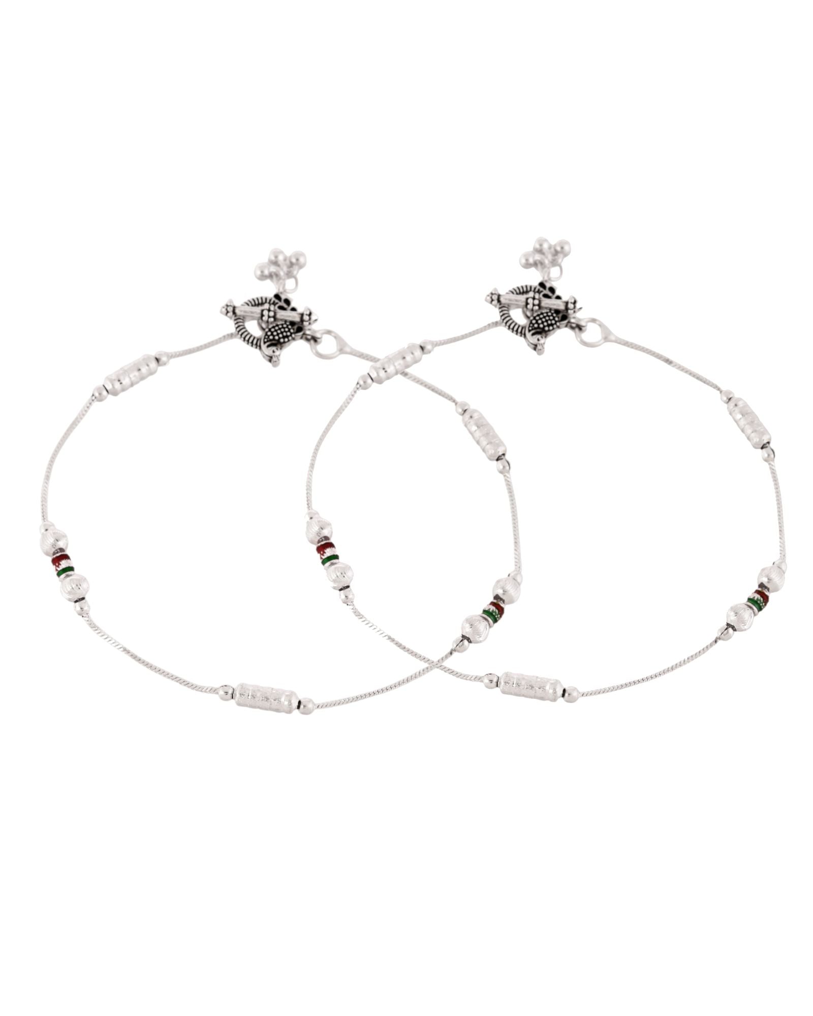 Jewels Nest Silver Plated Minimal Charm Adjustable Anklet For Women - Distacart