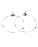 Thumbnail for Jewels Nest Silver Plated Minimal Charm Adjustable Anklet For Women - Distacart