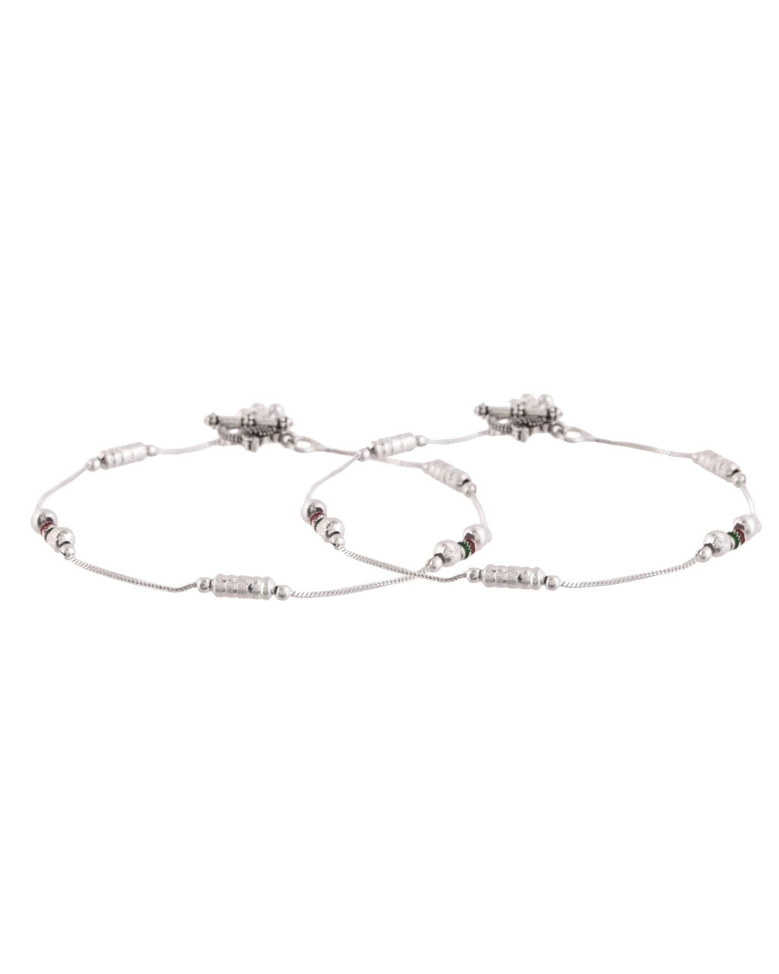 Jewels Nest Silver Plated Minimal Charm Adjustable Anklet For Women - Distacart