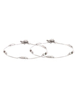Thumbnail for Jewels Nest Silver Plated Minimal Charm Adjustable Anklet For Women - Distacart
